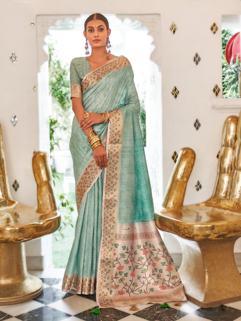 Timeless Turquoise Paithani Saree