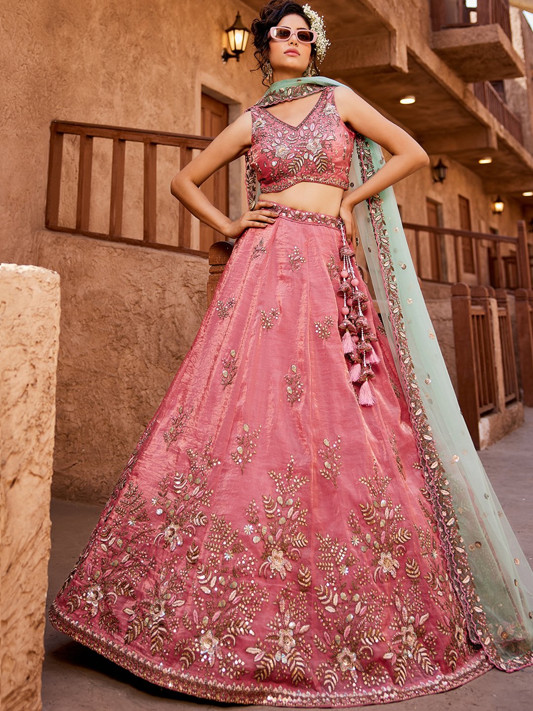 Pink Luxe Designer SemiStitched Lehenga Choli