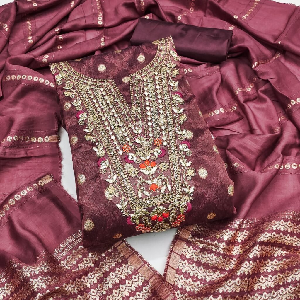 Partywear Shimmer Reddish Purple Maroon